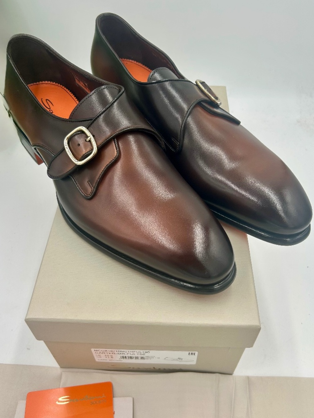 Men’s Santoni Carter Monk Strap Dress Shoes. Size 11.5 US. Made in Italy.